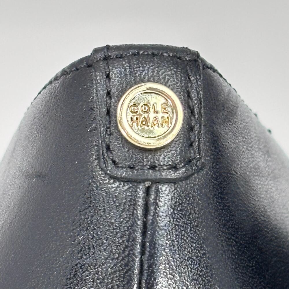 Cole Haan Go-To Women 6.5B Pump Black Leather Waterproof Cap-Toe Block Heel - Picture 5 of 9